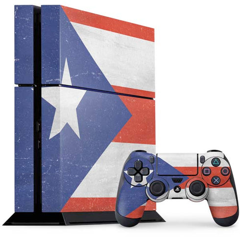 Puerto Rico Flag Distressed PS4 Console and Controller Bundle Skin